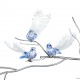 Blauwe vogels op clip